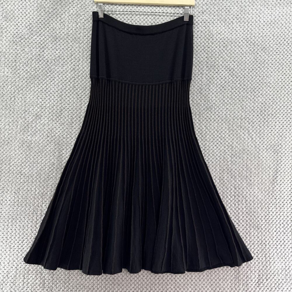 Peruvian Connection Dress Womens M Black Brown Baby Alpaca Knit Strapless Aline